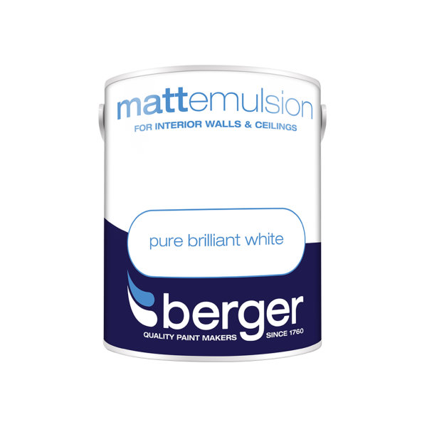 Berger Matt Emulsion 1Lt - Pure Brilliant White