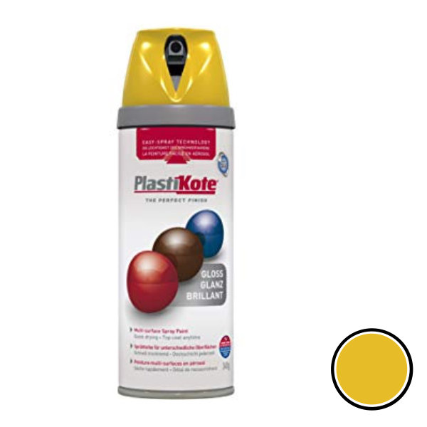 Plasti-Kote Spray Paint 400ml - Gloss - Yellow
