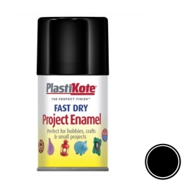 Plasti-Kote Spray Paint 100ml - Enamel - Flat Black