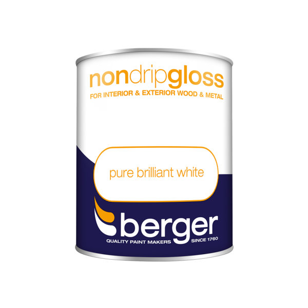 Berger Non-Drip Gloss 750ml - Pure Brilliant White