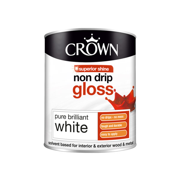 Crown Non-Drip Gloss 750ml - Pure Brilliant White