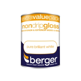 Berger Non-Drip Gloss 1.25Lt - Pure Brilliant White