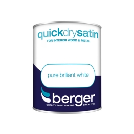 Berger Quick Dry Satin 750ml - Pure Brilliant White