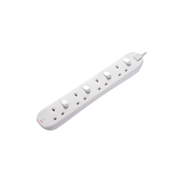 Extension Lead 2Mt - 4 Gang - Switched - White