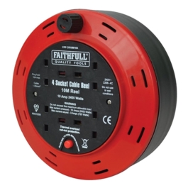 Cable Reel 10Mt - 4 Gang - 10 Amp