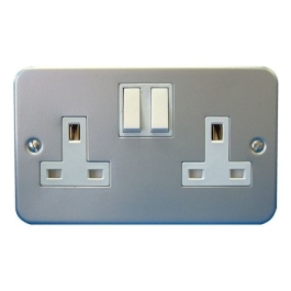 Metal Clad Switched Socket - 2 Gang