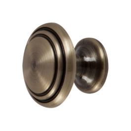 Cabinet Knob - Ringed 25mm - Antique Brass - (HA0786B)