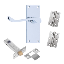 Door Handle - Scroll Lever - Latch Pack - Brushed Nickel - (047540N)