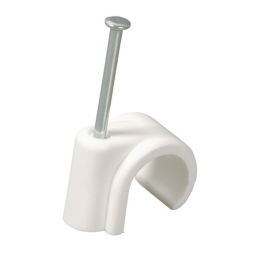 Plastic Pipe Clip 15mm - Nail On - (Pack of 10) - (390115)