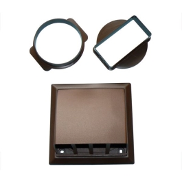 Wall Outlet 100mm - Cowled - Brown - (PA361P)
