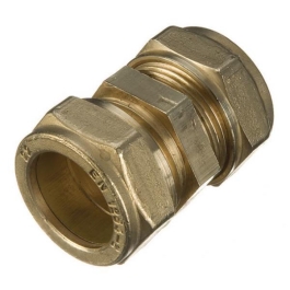 Brass Compression - Straight Coupler 15mm - (CO01P)