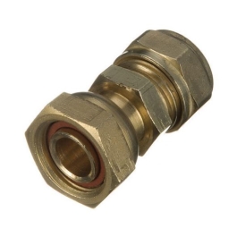 Brass Compression - Straight Tap Connector - 15mm x 1/2" - (9CT1512)