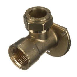 Brass Compression - Wall Plate Elbow - 15mm x 1/2" - (318550)