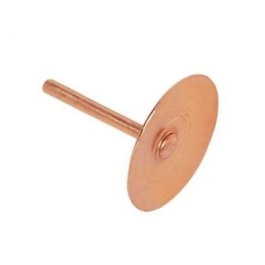 Copper Disc Rivets - 20mm x 20mm - (Bag of 100)