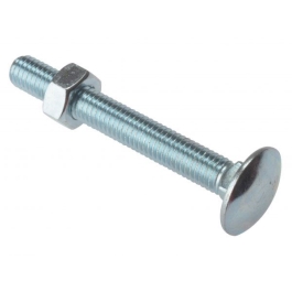 Carriage Bolts & Nuts - M10 x 100mm - (Pack of 10) - (10CB10100)