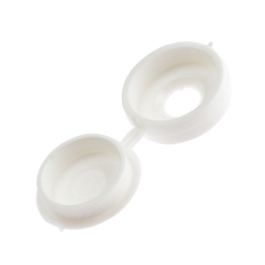 Screw Caps - Fold Over - White Plastic - (Pack of 200) - (007872N)