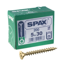 Spax Screws - 5.0 x 30mm - 1 1/4" x 10 - (200)