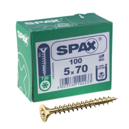 Spax Screws - 5.0 x 70mm - 2 3/4" x 10 - (100)