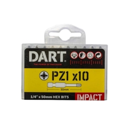 Dart Impact Screwdriver Bits - PZ1 x 50mm (10)