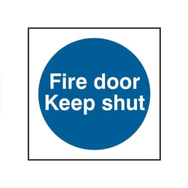 Fire Door Keep Shut Sign - Self Adhesive - (100mm x 100mm)