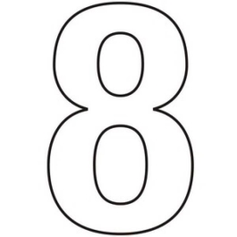 House Number 8 - Self Adhesive - White - (WH758P)