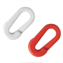 Mending Links 6mm - Red / White Plastic - (39-068)