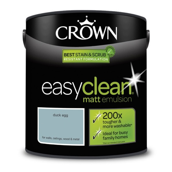 Crown EasyClean Matt Emulsion 2.5Lt - Blues - Duck Egg