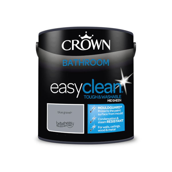 Crown Bathroom Paint 2.5Lt - EasyClean - Mid Sheen - Blue Gravel
