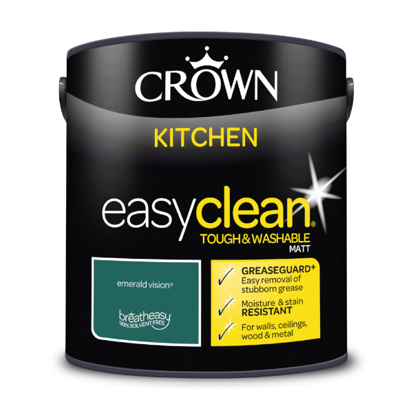 Crown Kitchen Paint 2.5Lt - EasyClean - Matt - Emerald Vision