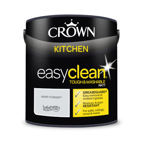 Crown Kitchen Paint 2.5Lt - EasyClean - Matt - Splash of Pepper
