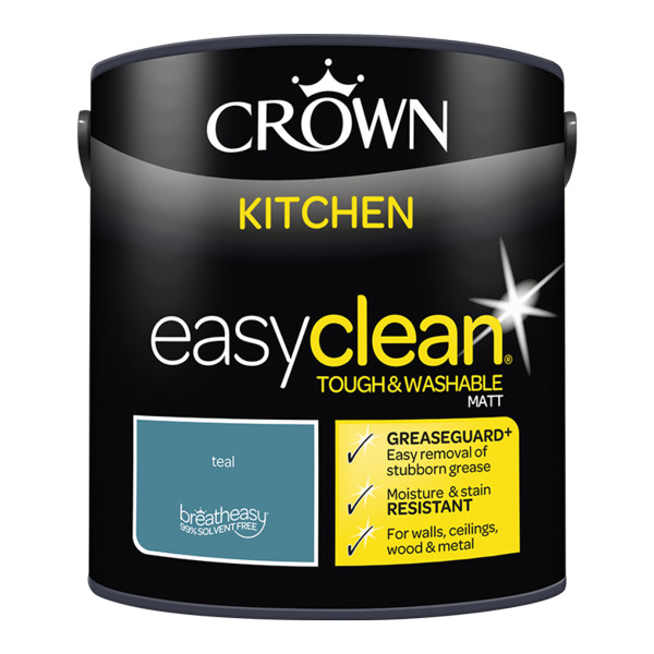 Crown Kitchen Paint 2.5Lt - EasyClean - Matt - Teal