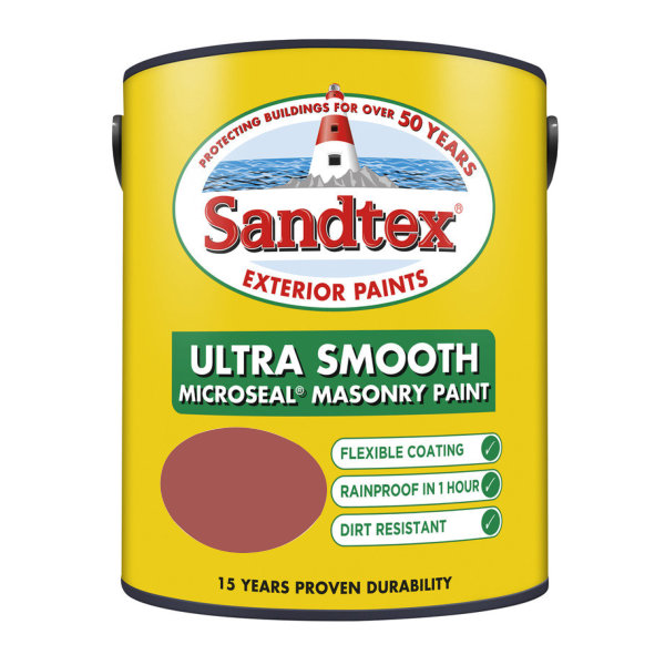 Sandtex Masonry Paint 2.5Lt - Smooth - Hot Brick