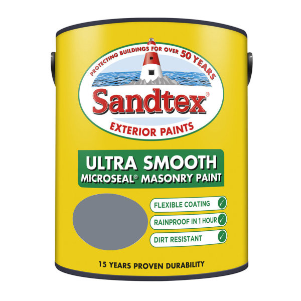 Sandtex Masonry Paint 2.5Lt - Smooth - Vermont Grey