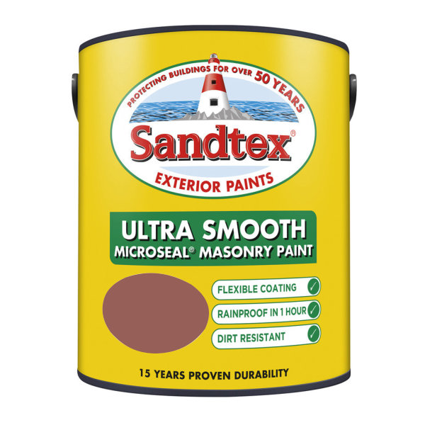 Sandtex Masonry Paint 5Lt - Smooth - Brick Red