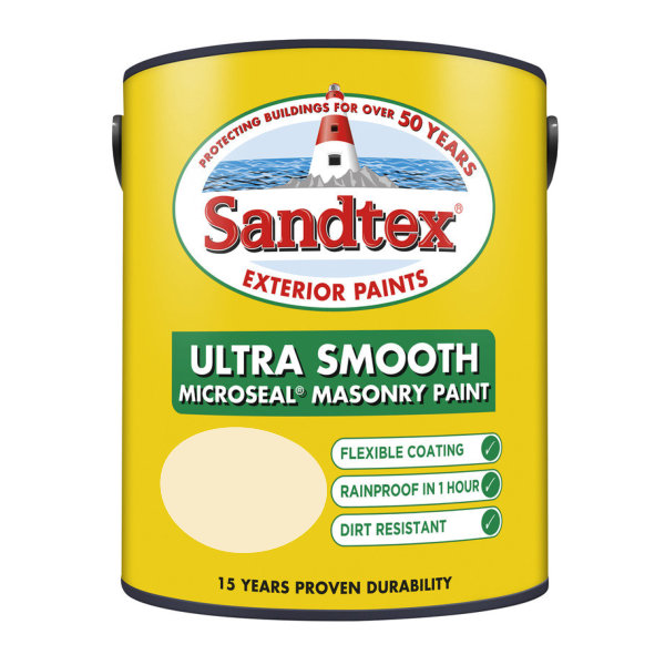 Sandtex Masonry Paint 5Lt - Smooth - Cornish Cream