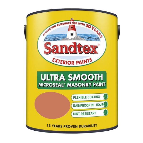 Sandtex Masonry Paint 5Lt - Smooth - Terracotta