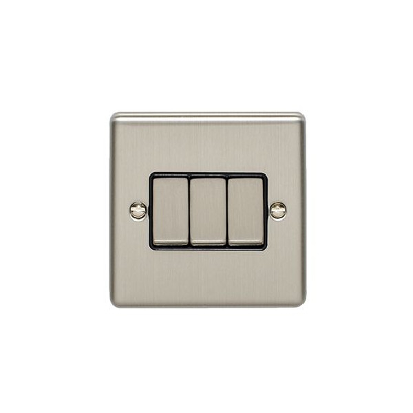 Wall Switch - Stainless Steel - 3 Gang - 2 Way - (EN3SWSSB)
