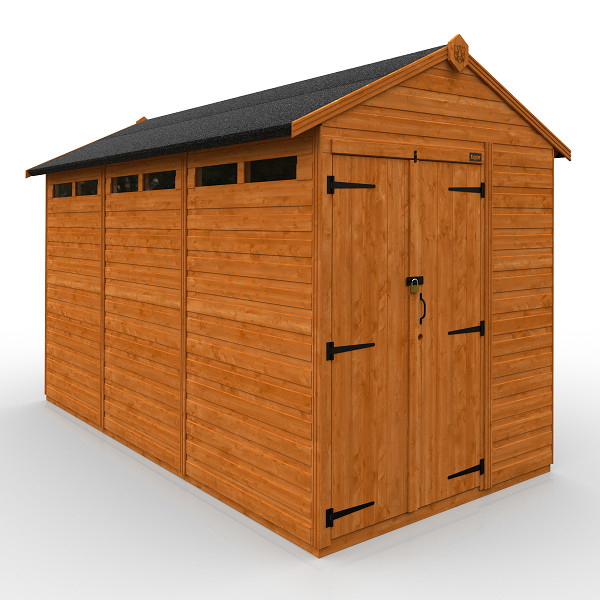 TigerFlex® Security Apex Shed - Double Door - 12Ft Length x 6Ft Width