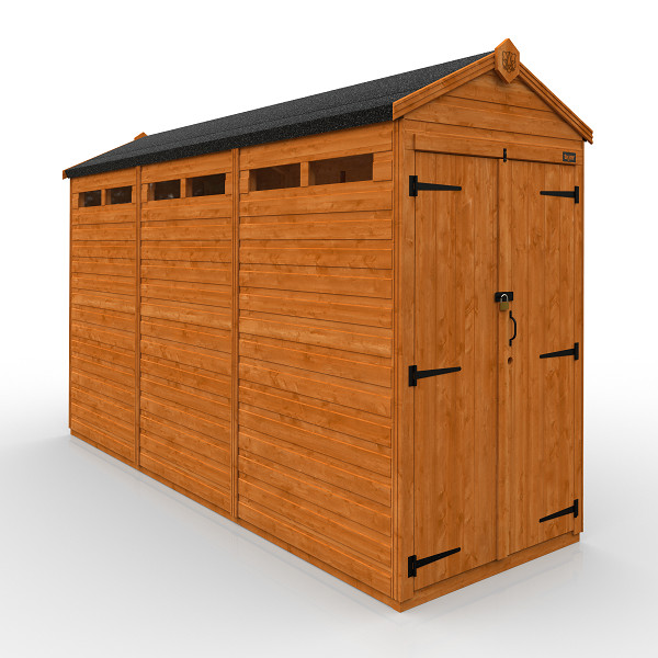 TigerFlex® Security Apex Shed - Double Door - 12Ft Length x 4Ft Width