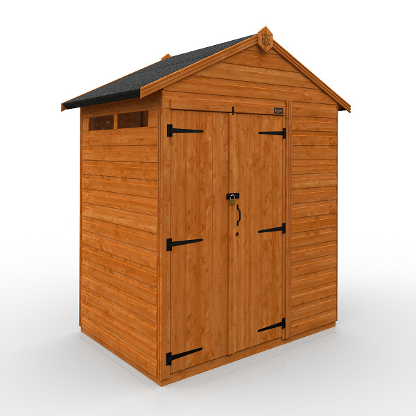TigerFlex® Security Apex Shed - Double Door - 4Ft Length x 6Ft Width