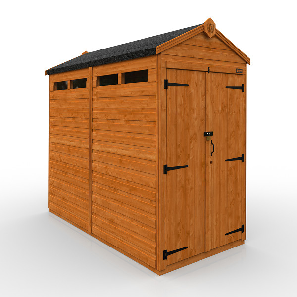 TigerFlex® Security Apex Shed - Double Door - 8Ft Length x 4Ft Width