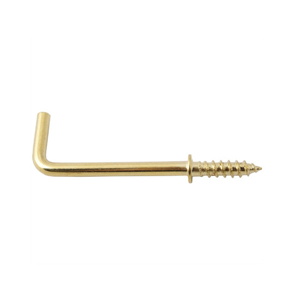 Cup Hooks 20mm - Square Shouldered - Brass Plated - (Pack of 20) - (043368N)