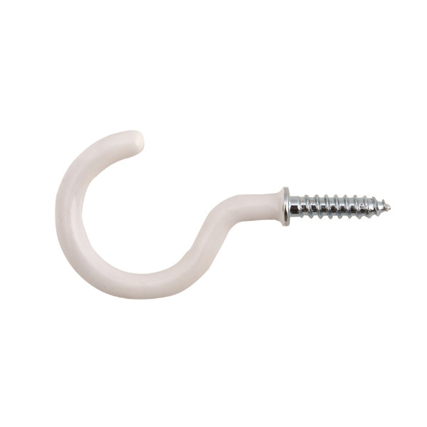 Cup Hooks 25mm - Shouldered - White - (Pack of 10) - (027177N)