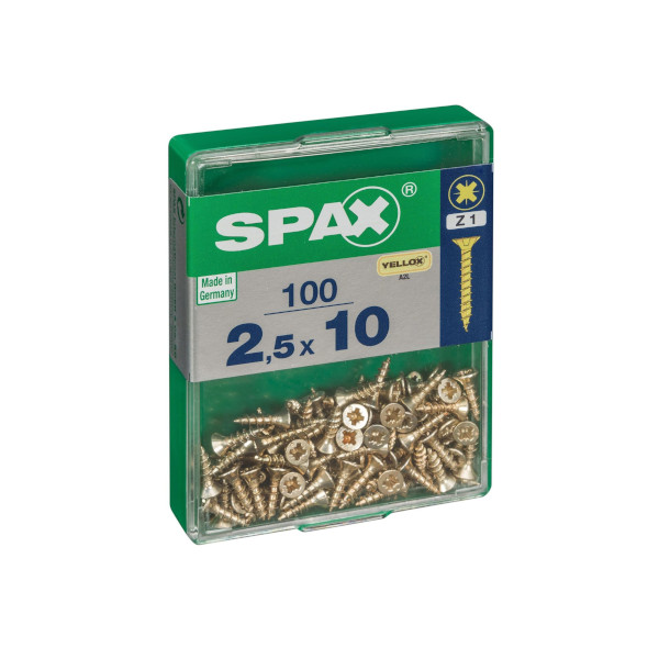 Spax Screws - 2.5 x 10mm - 3/8" x 5 - (100)