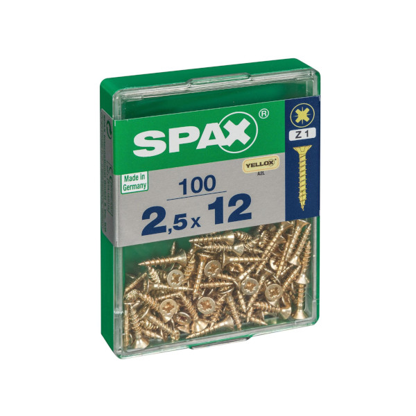 Spax Screws - 2.5 x 12mm - 4/8" x 5 - (100)