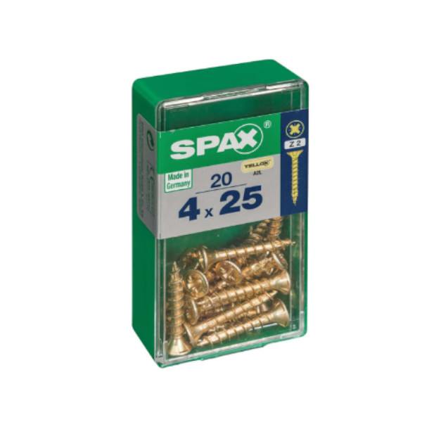Spax Screws - 4.0 x 25mm - 1" x 8 - (20)