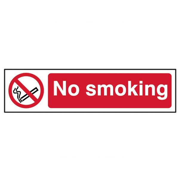 No Smoking Sign - PVC - (200mm x 50mm)