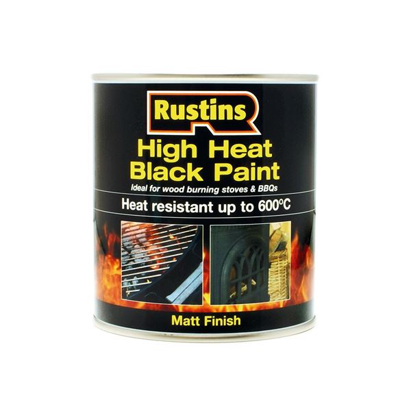 Rustins Heat Paint 250ml - Black
