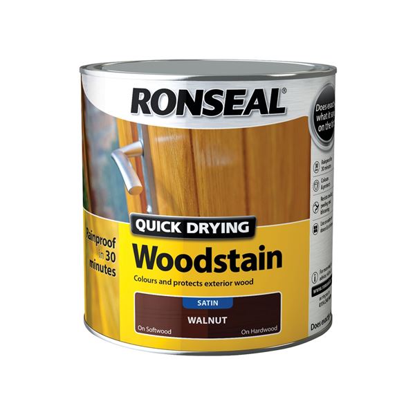 Ronseal Quick Drying Woodstain - Satin - Deep Mahogany 750ml