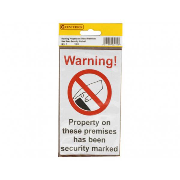 Security Marked Sign - (89mm x 150mm) - (Pack of 2)